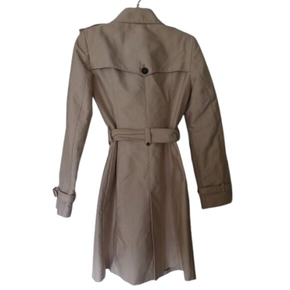 Zara Woman Beige Double Breasted Belted Trench Coat Classic Minamalist Size S - Picture 4 of 6